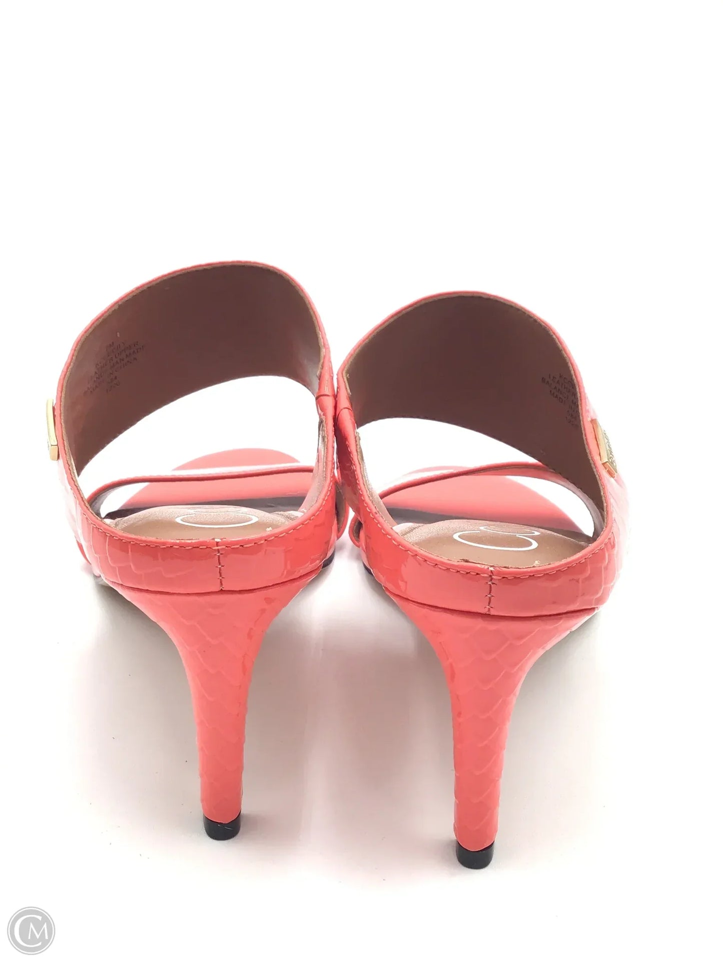 Sandals Heels Kitten By Calvin Klein In Orange, Size: 7