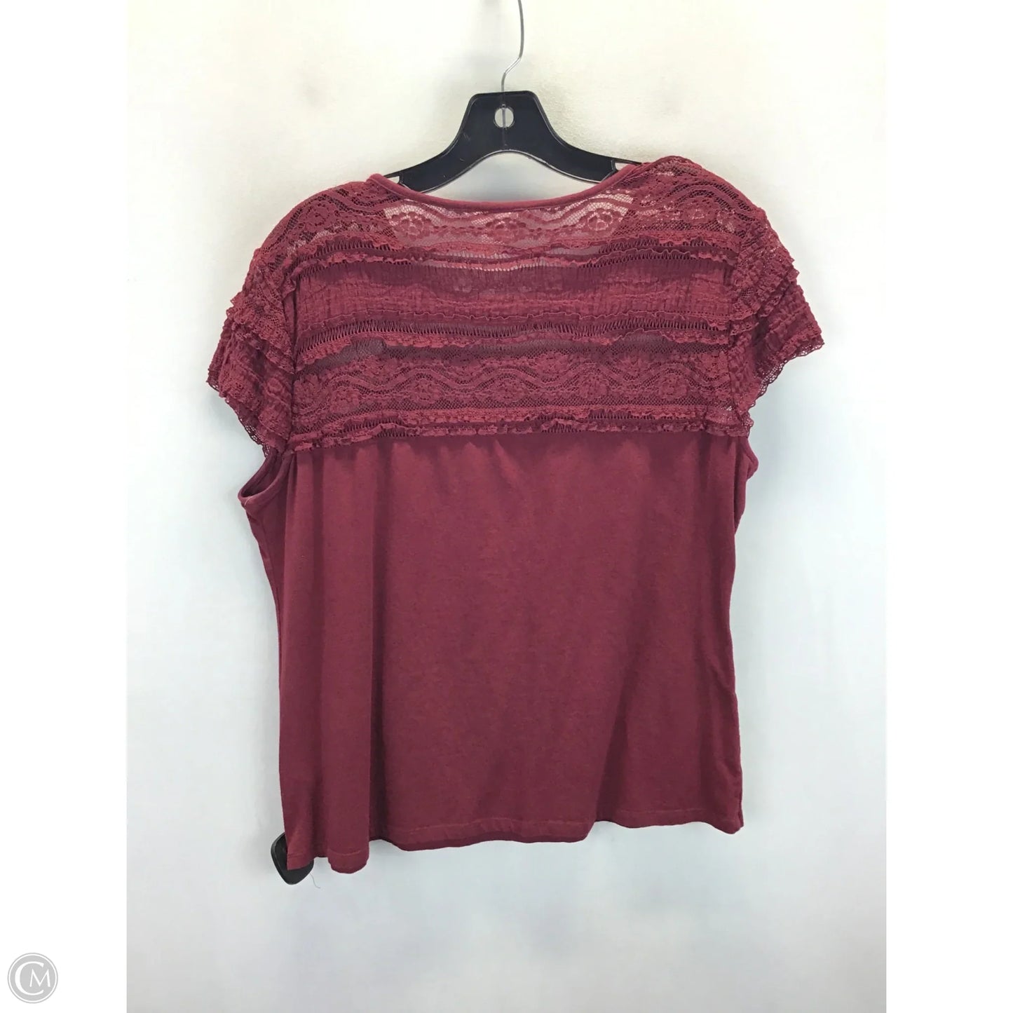 Top Short Sleeve By H&m In Maroon, Size: Xl