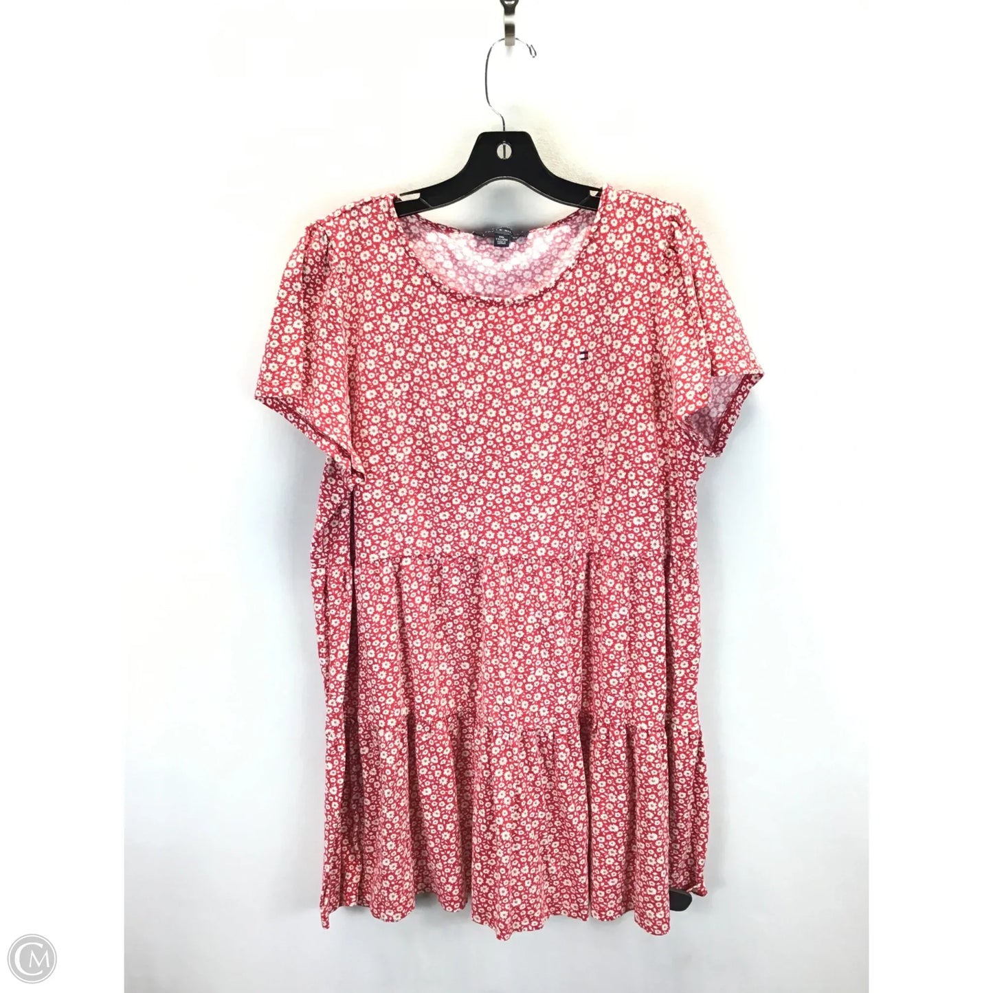 Top Short Sleeve By Tommy Hilfiger In Red & White, Size: Xxl