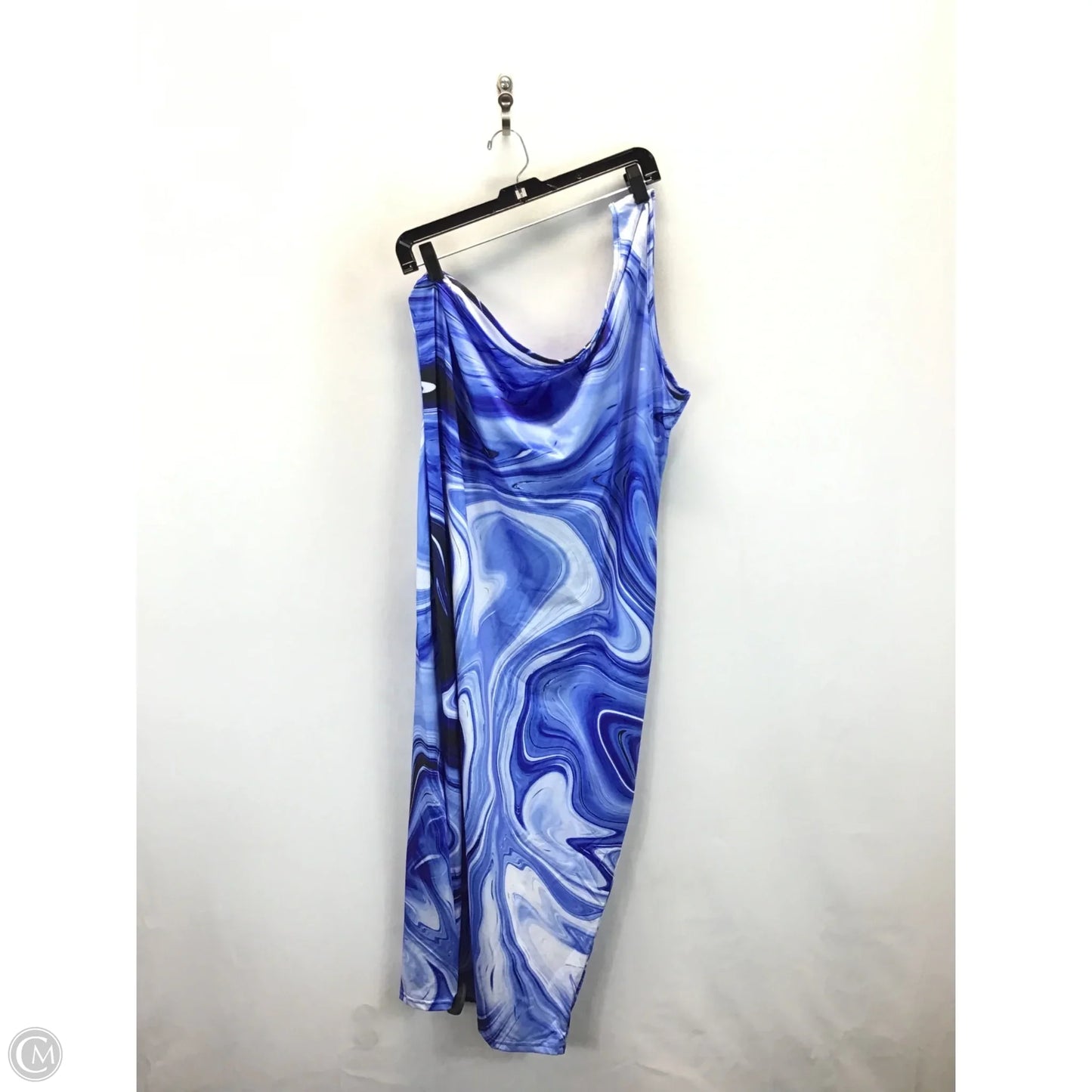 Dress Casual Midi By Clothes Mentor In Black & Blue, Size: 3x