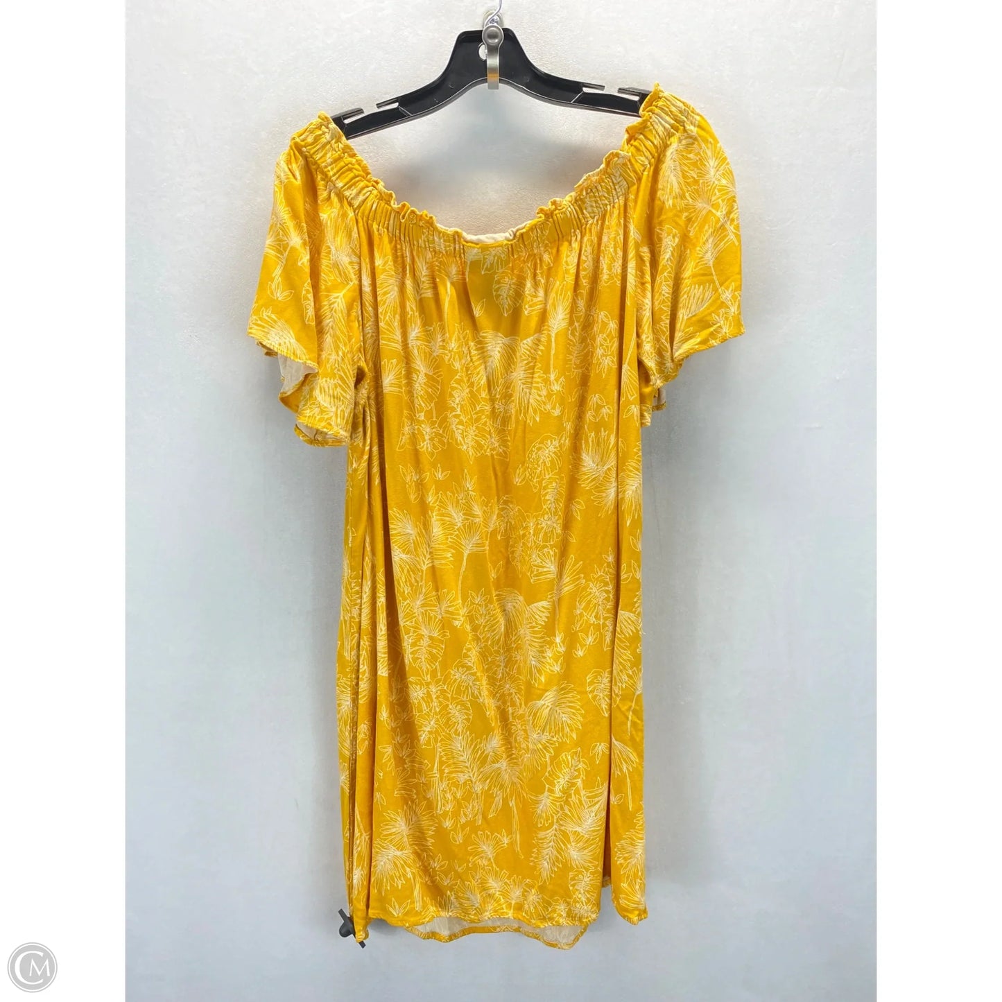 Top Short Sleeve By Ana In White & Yellow, Size: Xxl