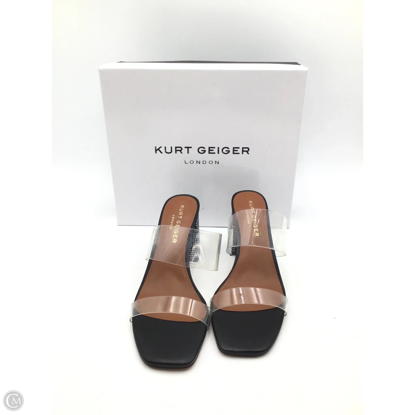 Sandals Heels Block By Kurt Geiger London In Black & Yellow, Size: 10.5