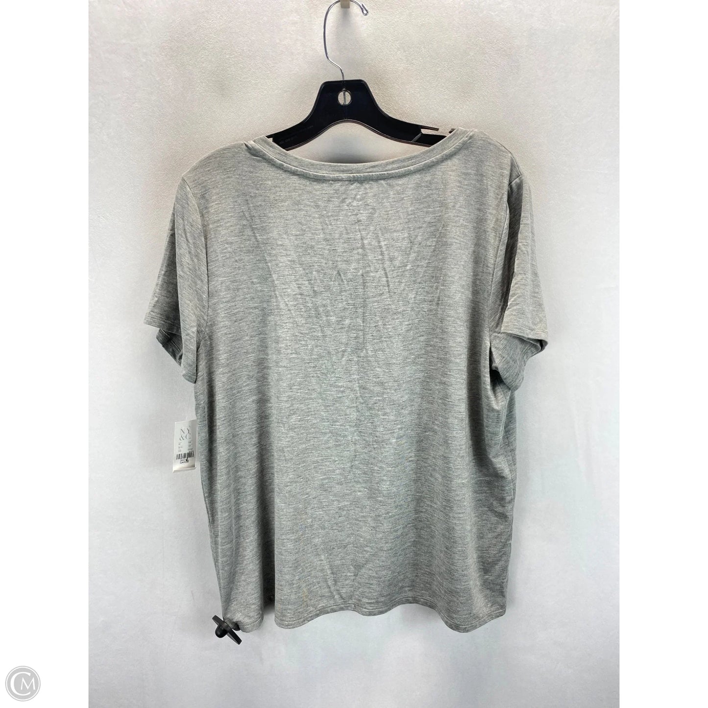 Top Short Sleeve By New York And Co In Grey, Size: L