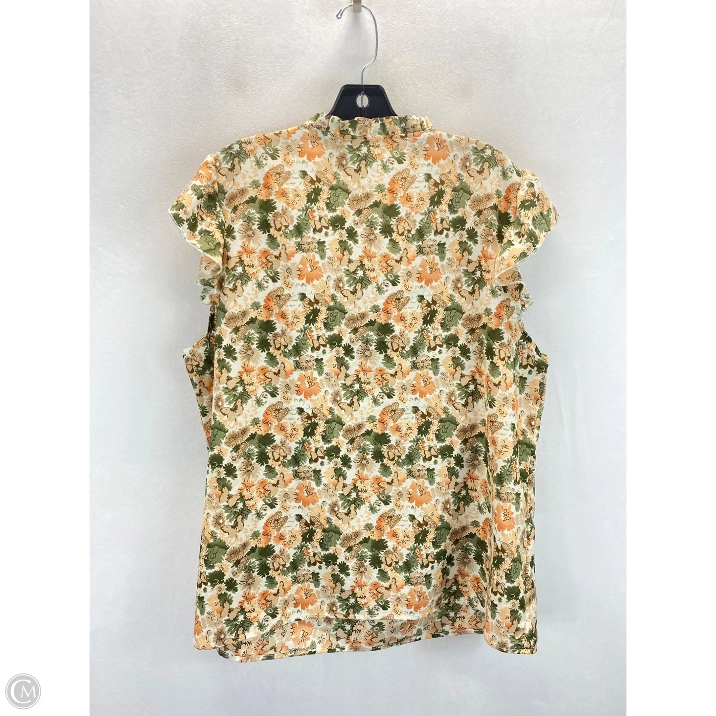 Top Sleeveless By Clothes Mentor In Green & Orange, Size: 1x