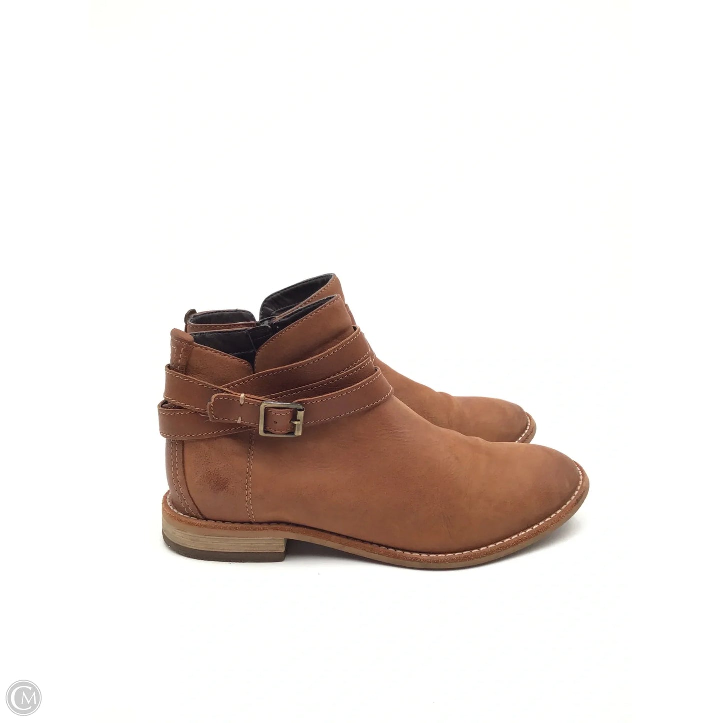 Boots Ankle Flats By Clarks In Brown, Size: 8