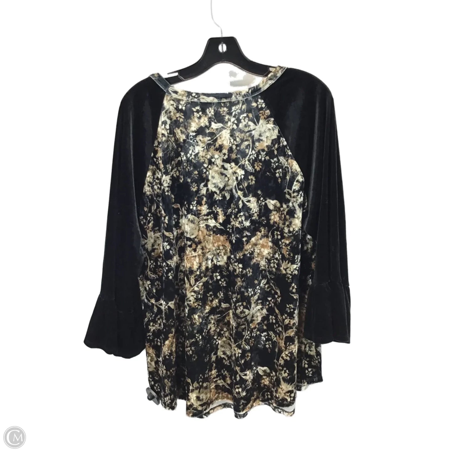 Top 3/4 Sleeve By Cato In Black & Cream, Size: Xl