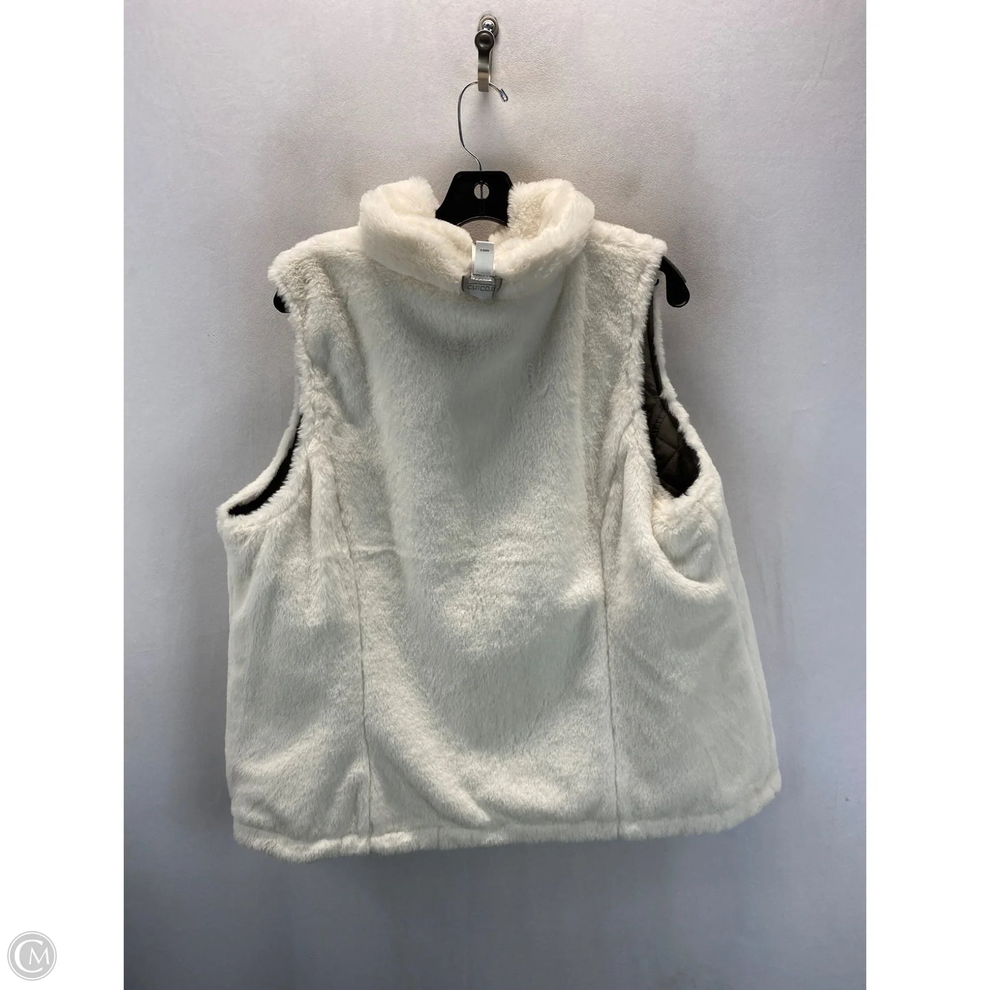 Vest Puffer & Quilted By Chicos In Taupe, Size: Xl