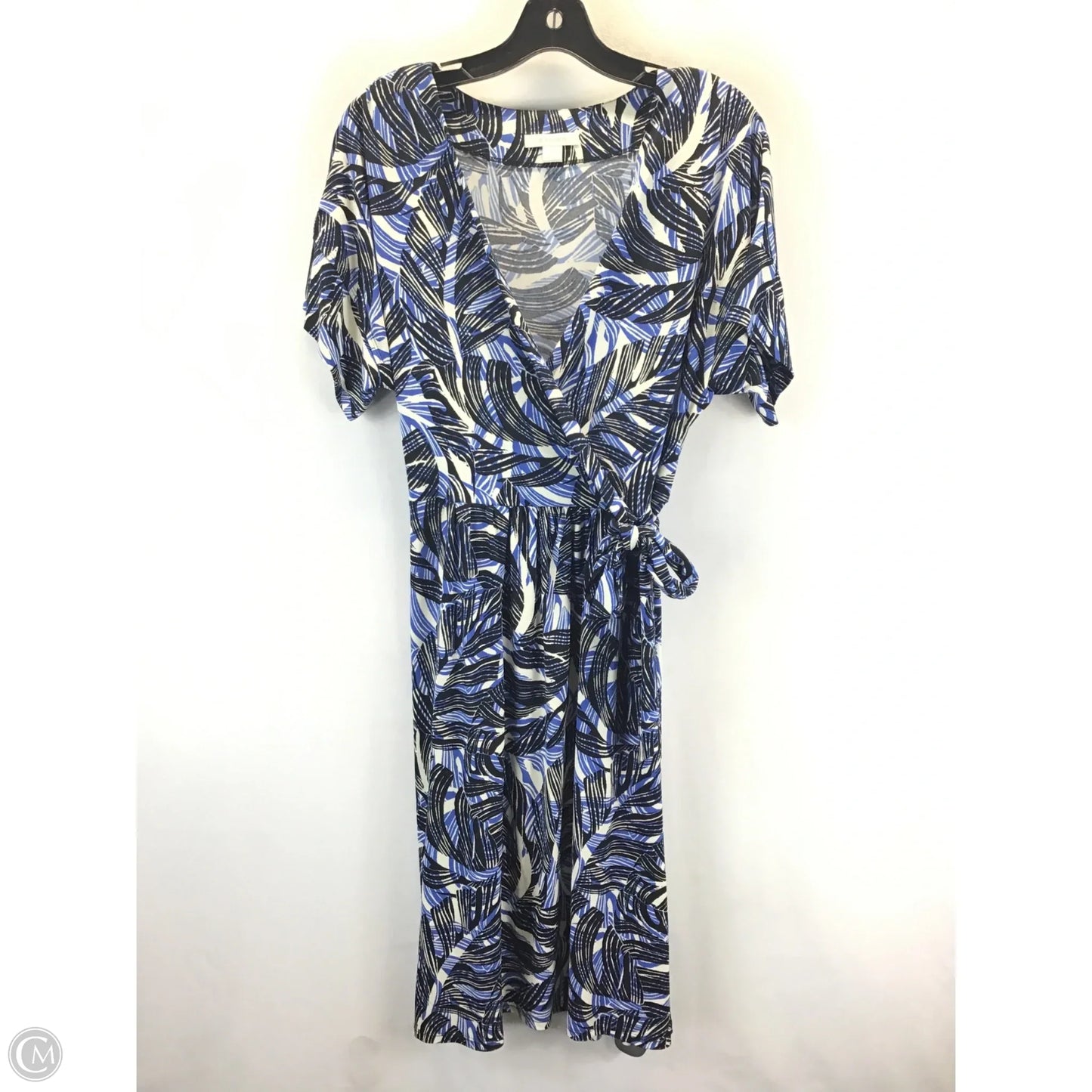 Dress Casual Midi By Dressbarn In Blue & White, Size: 10
