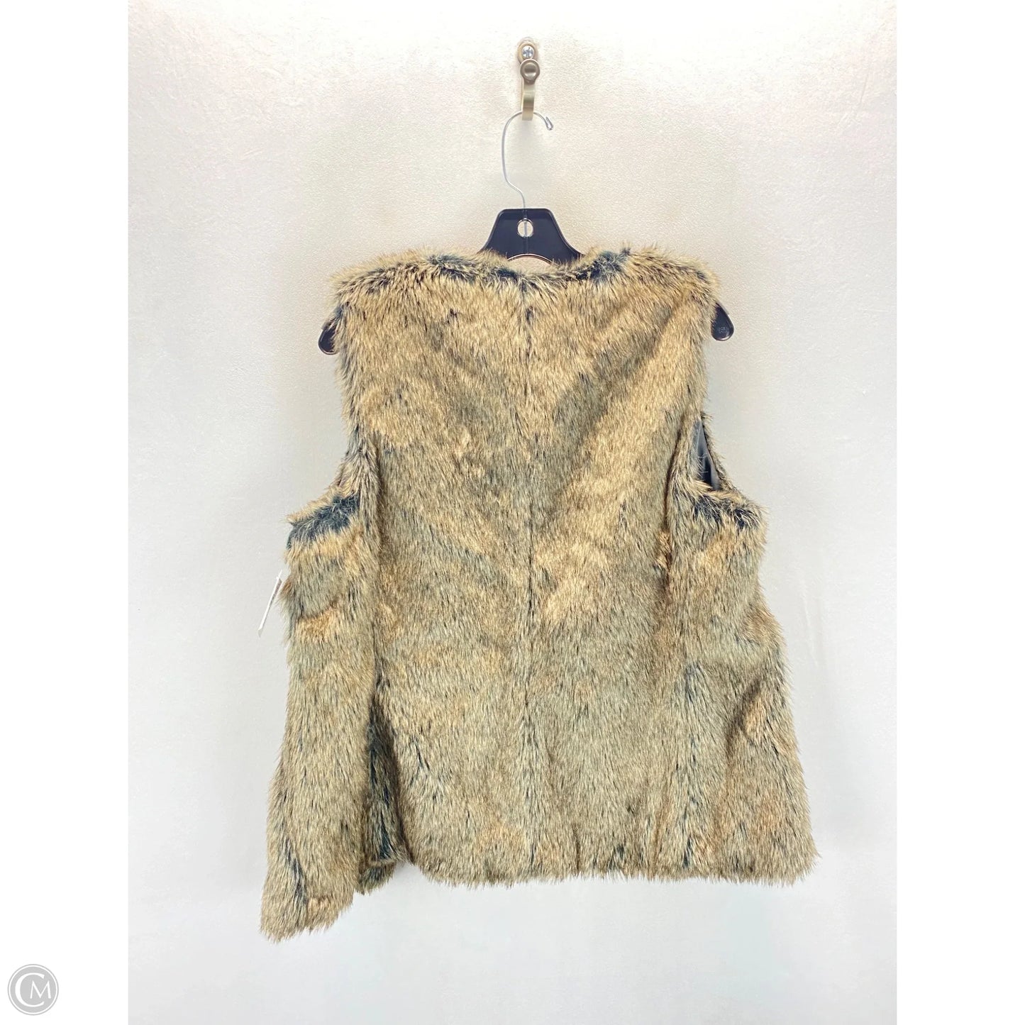 Vest Faux Fur & Sherpa By Banana Republic In Brown & Cream, Size: M