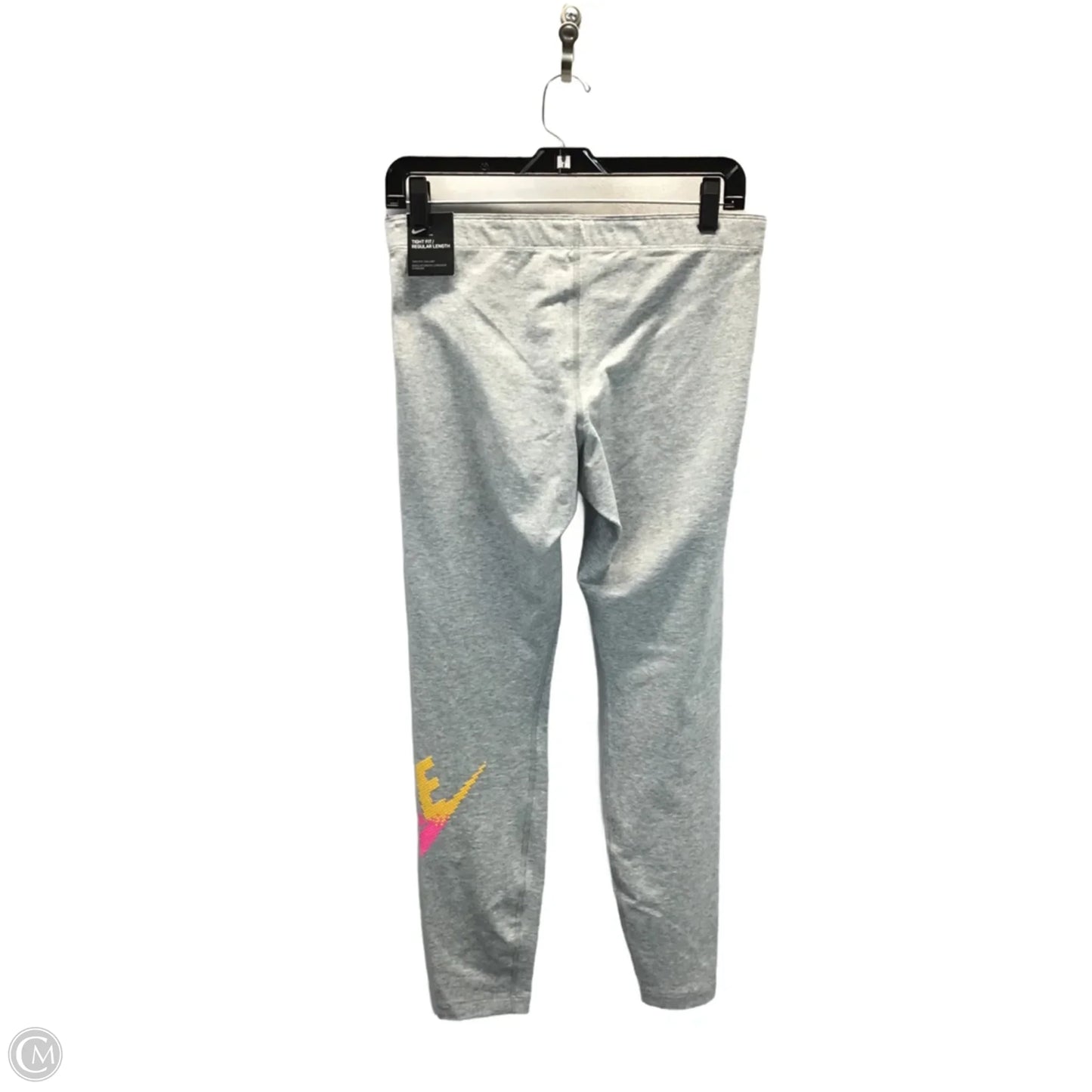 Athletic Leggings By Nike In Grey, Size: M