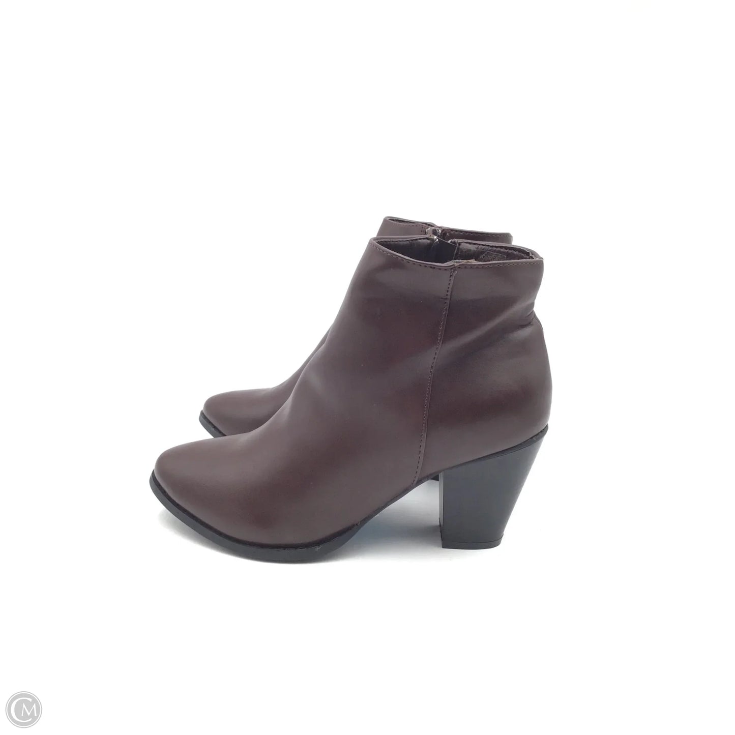 Boots Ankle Heels By Clothes Mentor In Brown, Size: 10