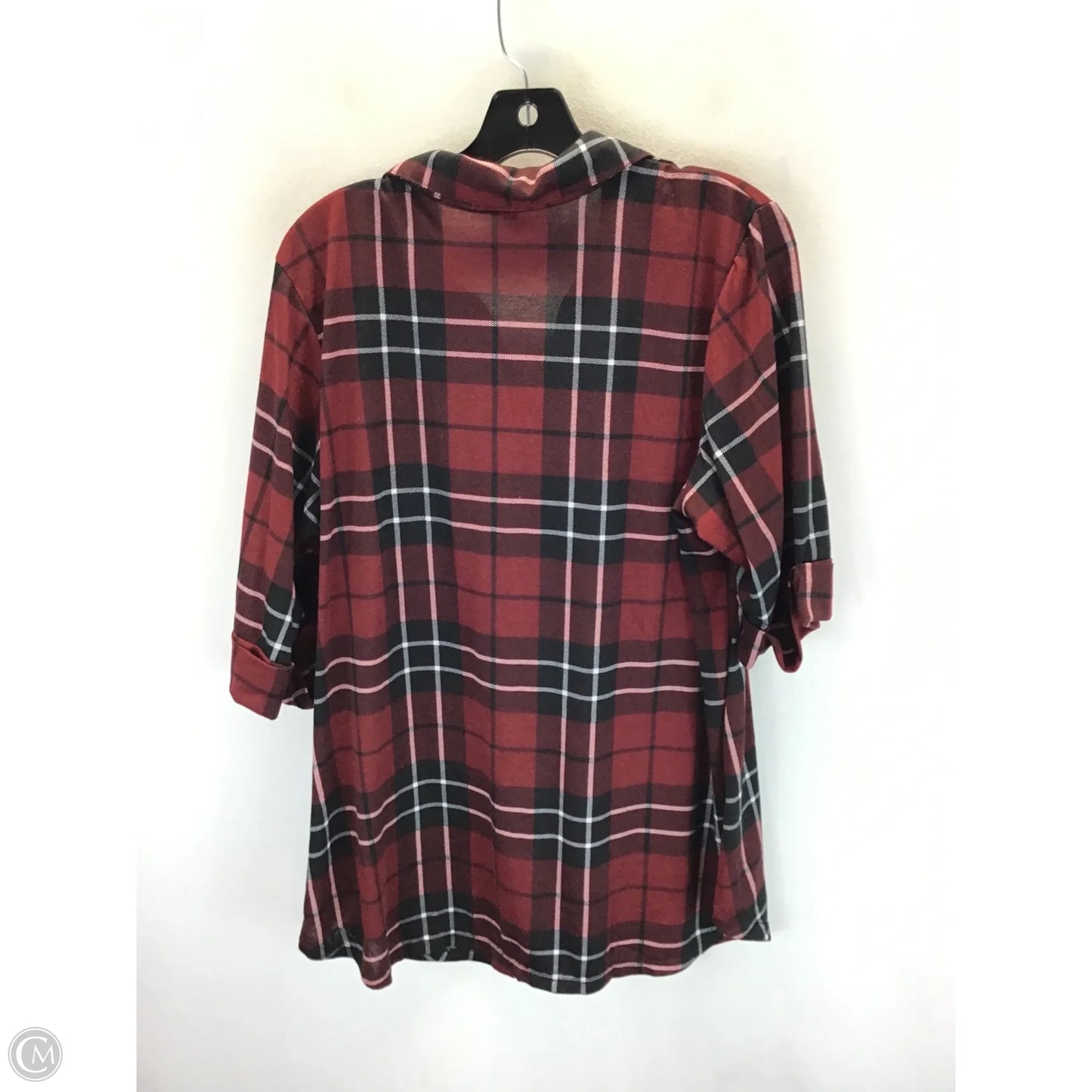 Top Short Sleeve By Clothes Mentor In Plaid Pattern, Size: 2x