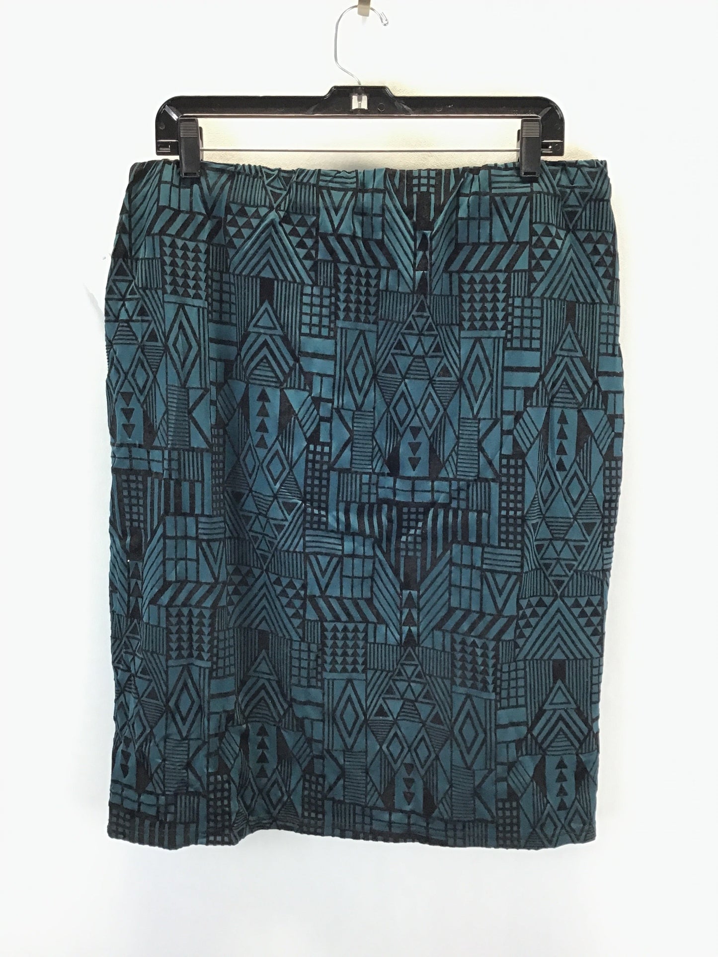 Skirt Midi By Clothes Mentor In Black & Blue, Size: 1x