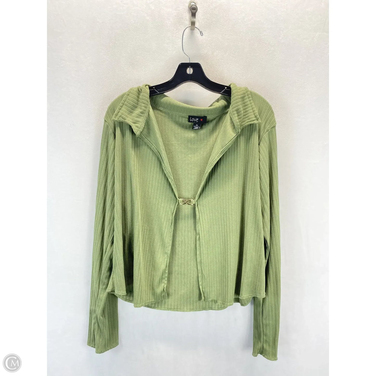 Top Long Sleeve By Love In Green, Size: 2x