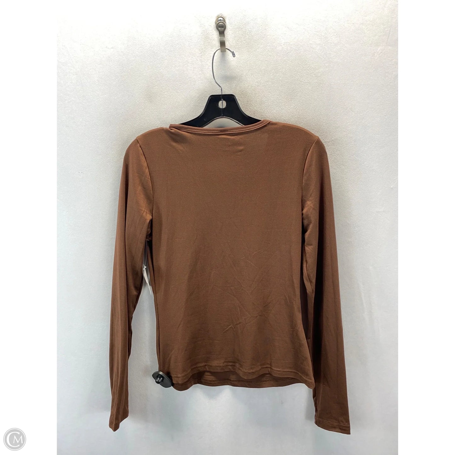 Top Long Sleeve Basic By Shein In Brown, Size: S