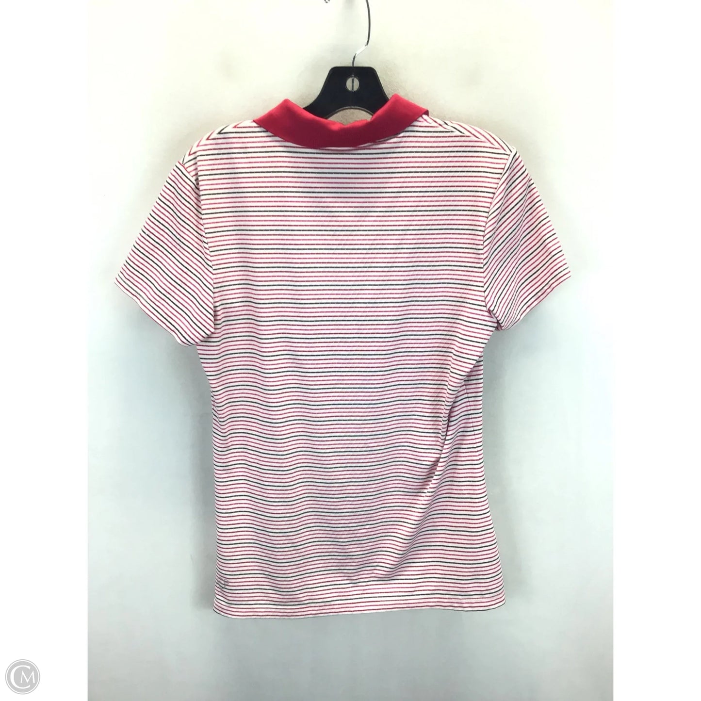 Athletic Top Short Sleeve By Puma In Striped Pattern, Size: M