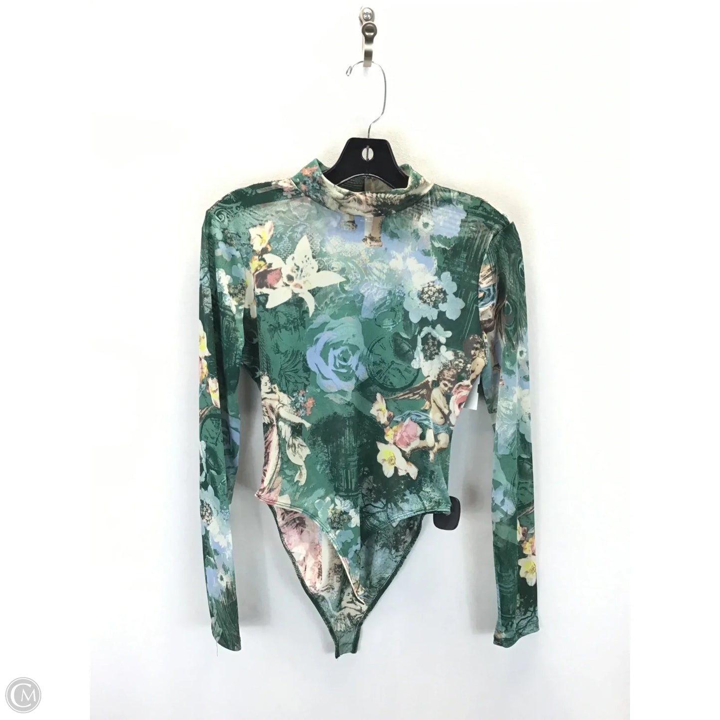 Bodysuit By Clothes Mentor In Floral Print, Size: M