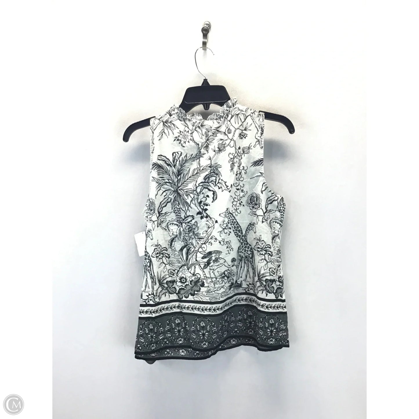 Top Sleeveless By Talbots In Black & White, Size: Mp