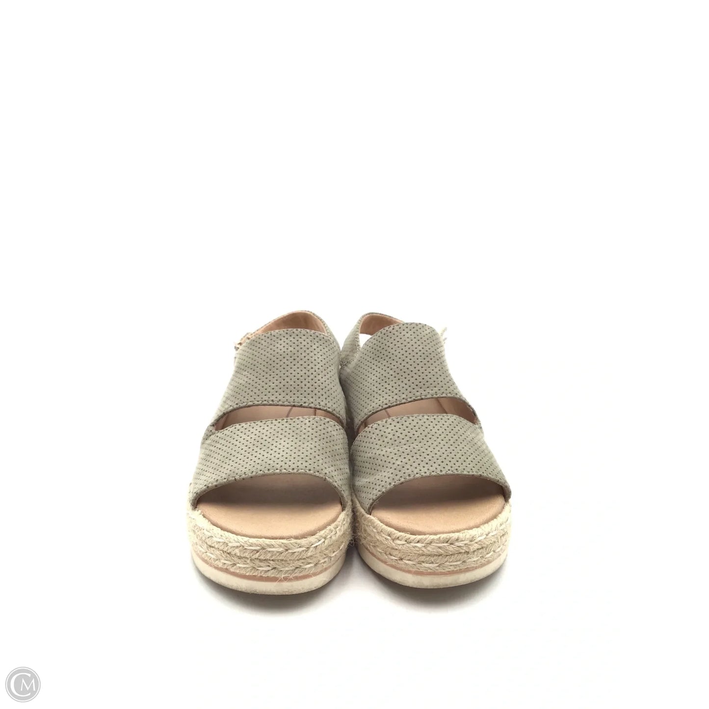 Sandals Heels Platform By Dr Scholls In Green & Tan, Size: 7