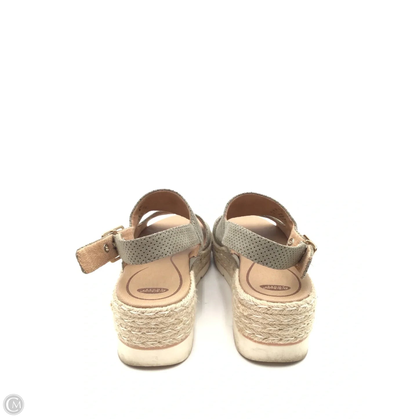 Sandals Heels Platform By Dr Scholls In Green & Tan, Size: 7