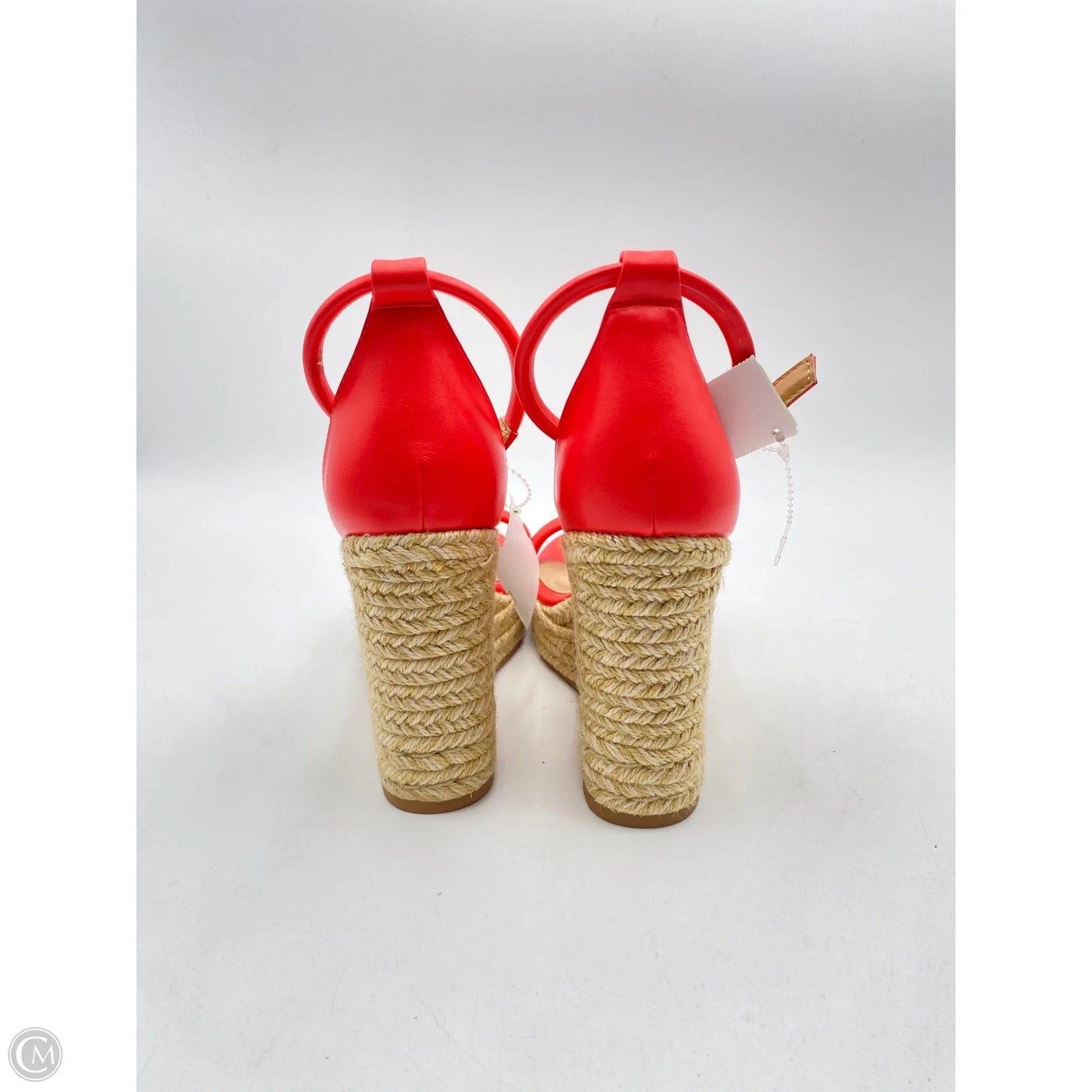 Sandals Heels Wedge By Shoedazzle In Orange & Tan, Size: 8.5