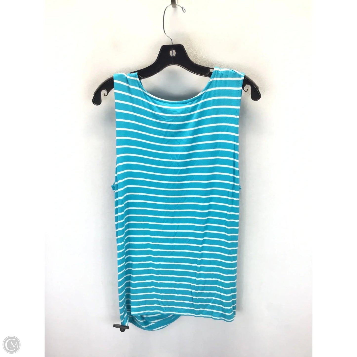Top Sleeveless By Zenana Outfitters In Blue & White, Size: 1x