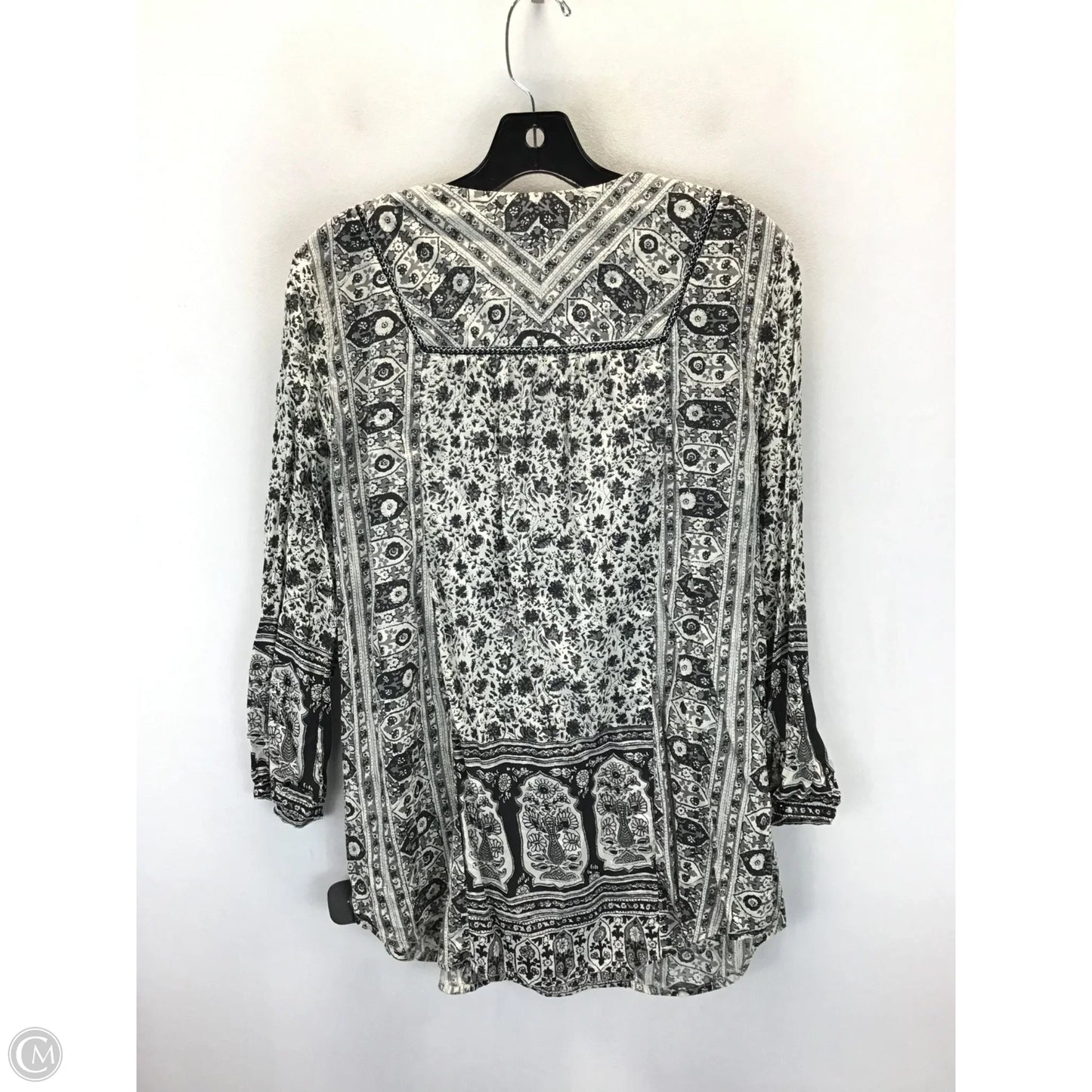 Top Long Sleeve By Lucky Brand In Black & White, Size: M
