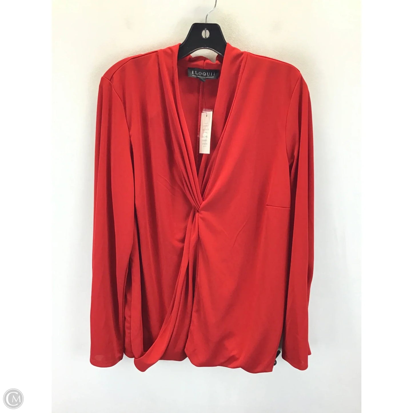 Top Long Sleeve By Eloquii In Red, Size: 18