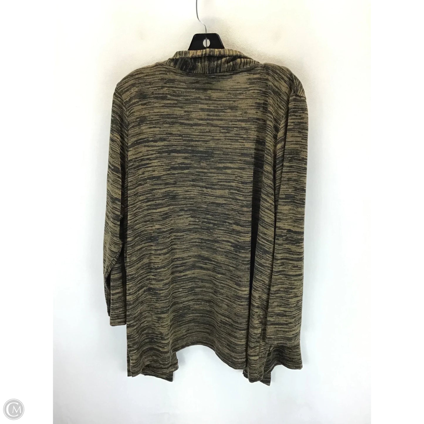 Cardigan By Faded Glory In Black & Gold, Size: 2x