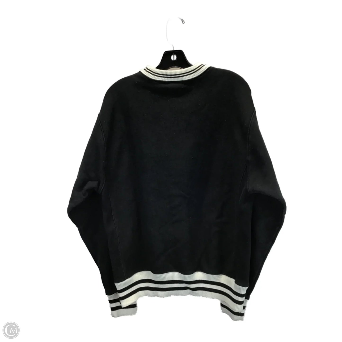 Sweatshirt Crewneck By Champion In Black & White, Size: M