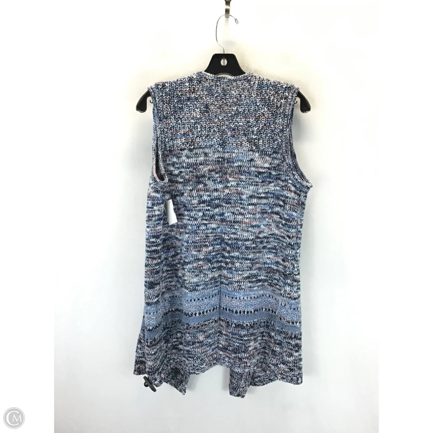 Vest Sweater By Sonoma In Blue & Cream, Size: M