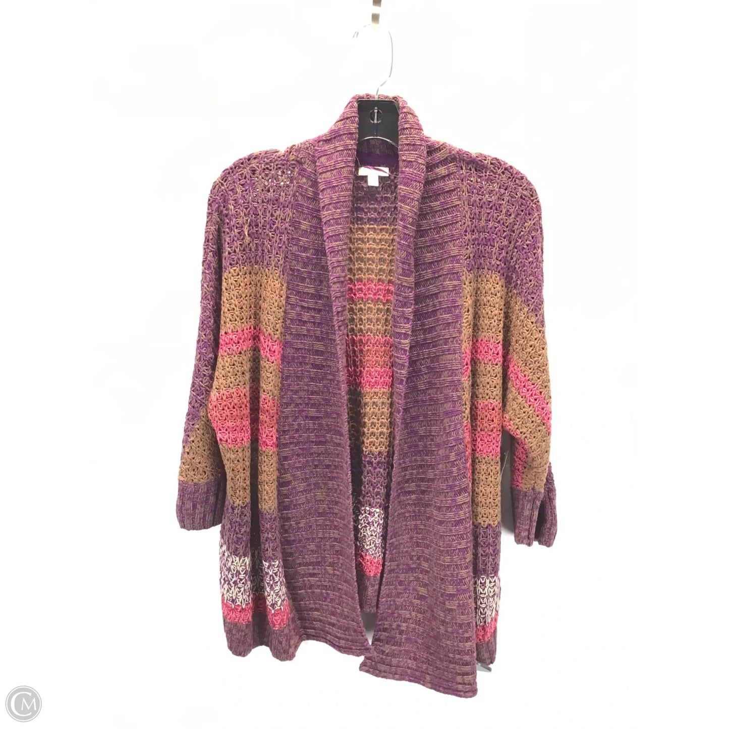 Cardigan By Sonoma In Purple & Tan, Size: M