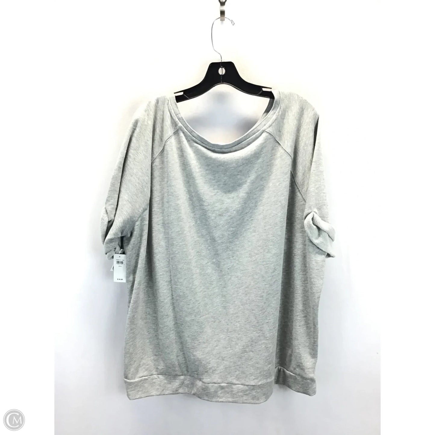 Athletic Top Short Sleeve By Gap In Grey, Size: Xxl
