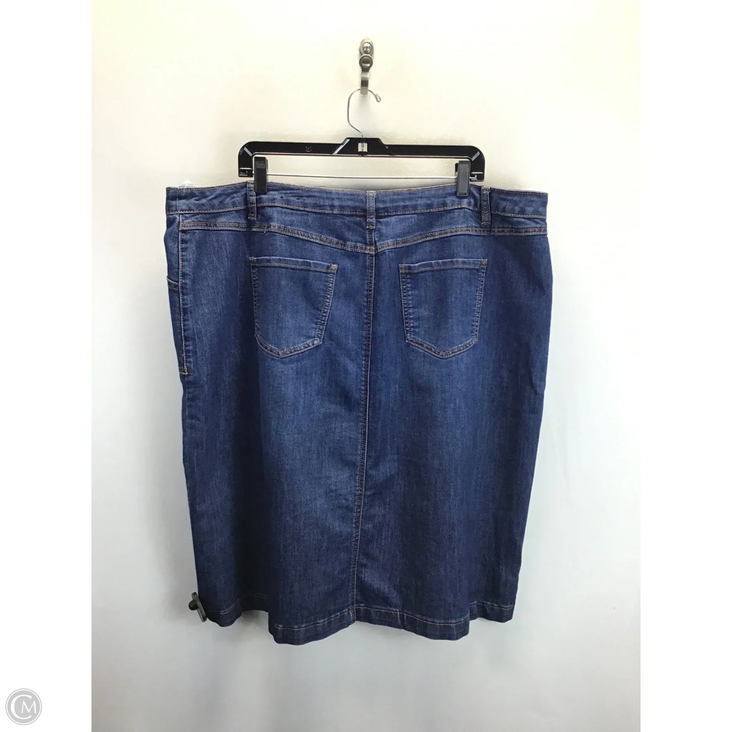 Skirt Midi By Clothes Mentor In Blue Denim, Size: 18