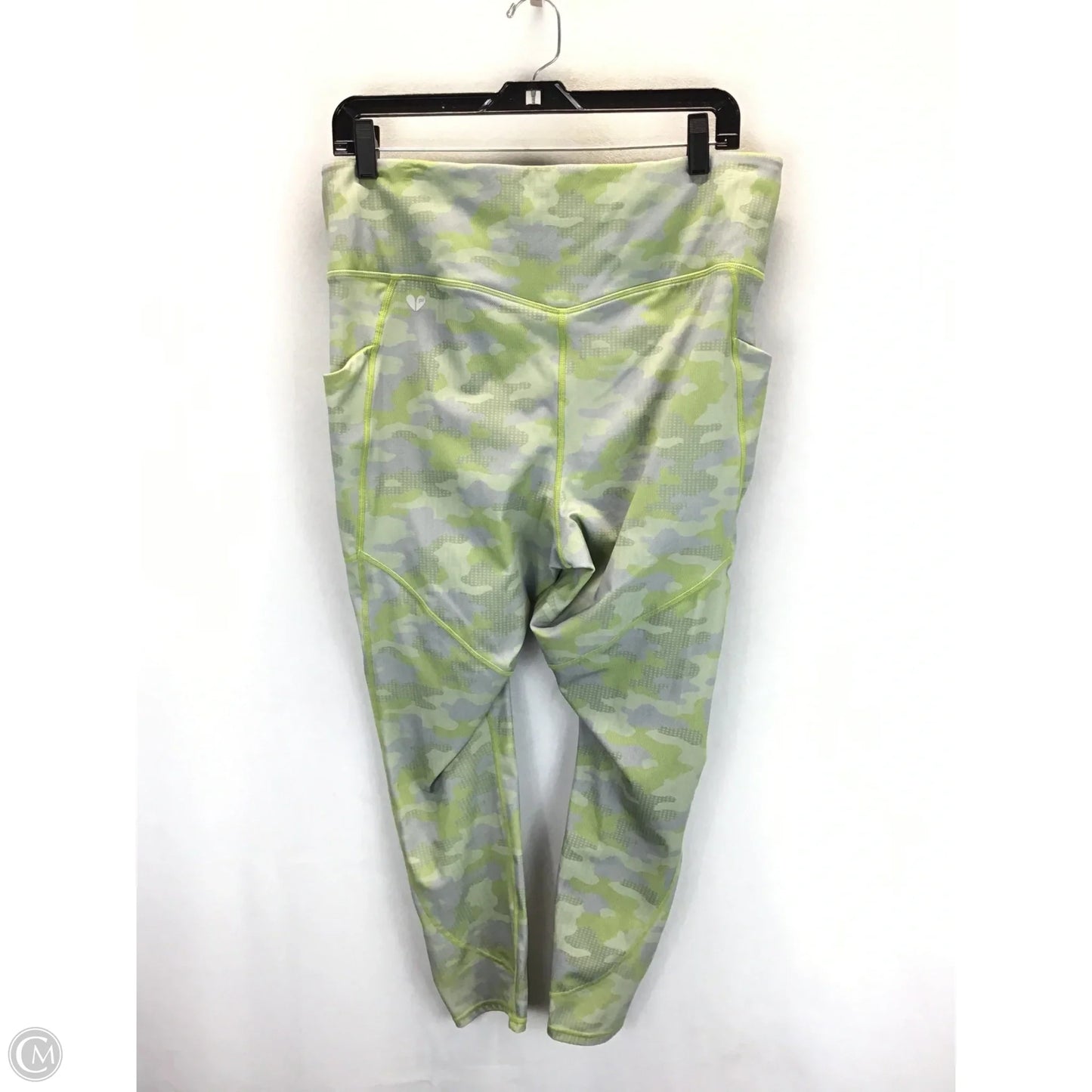 Athletic Leggings By Fabletics In Green & Grey, Size: 1x