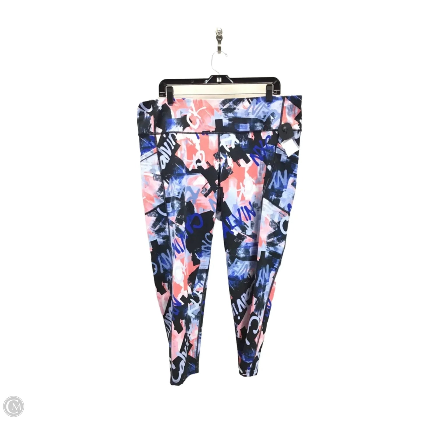 Athletic Leggings By Calvin Klein In Blue & Pink, Size: 3x