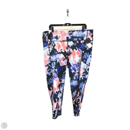 Athletic Leggings By Calvin Klein In Blue & Pink, Size: 3x