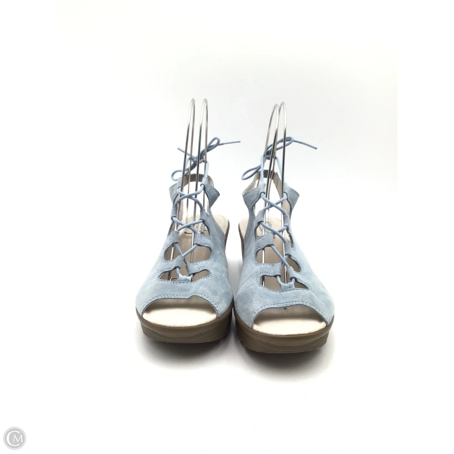 Sandals Heels Wedge By Skechers In Blue, Size: 9