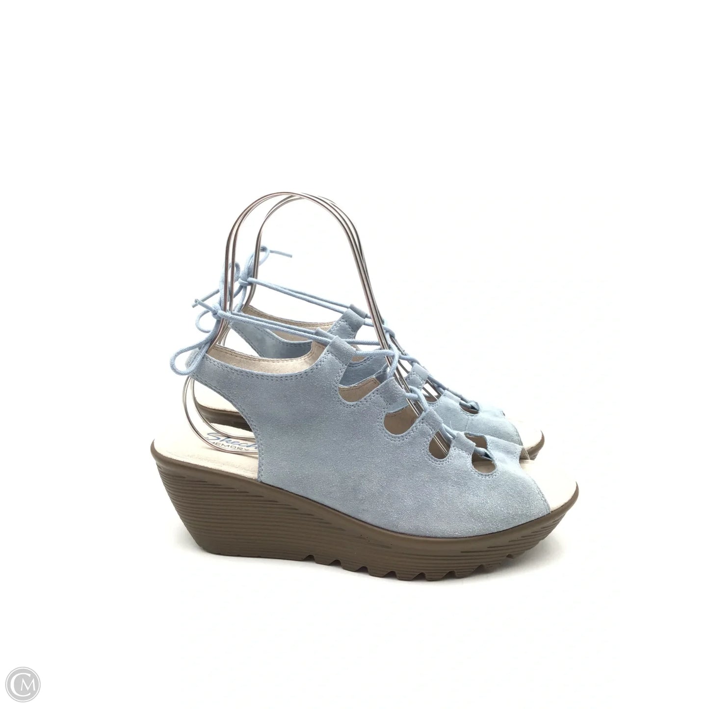 Sandals Heels Wedge By Skechers In Blue, Size: 9