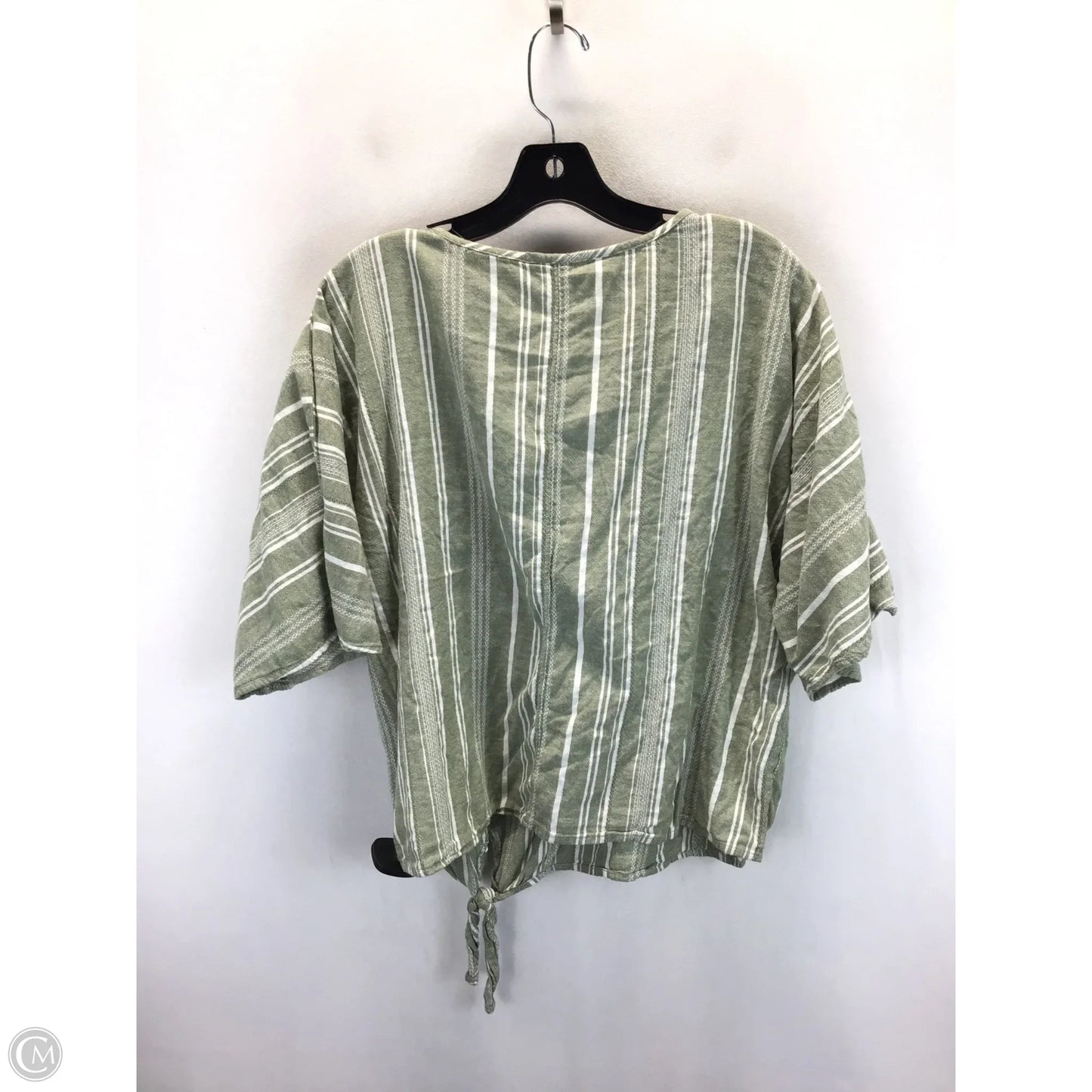 Top Short Sleeve By Time And Tru In Green & White, Size: M