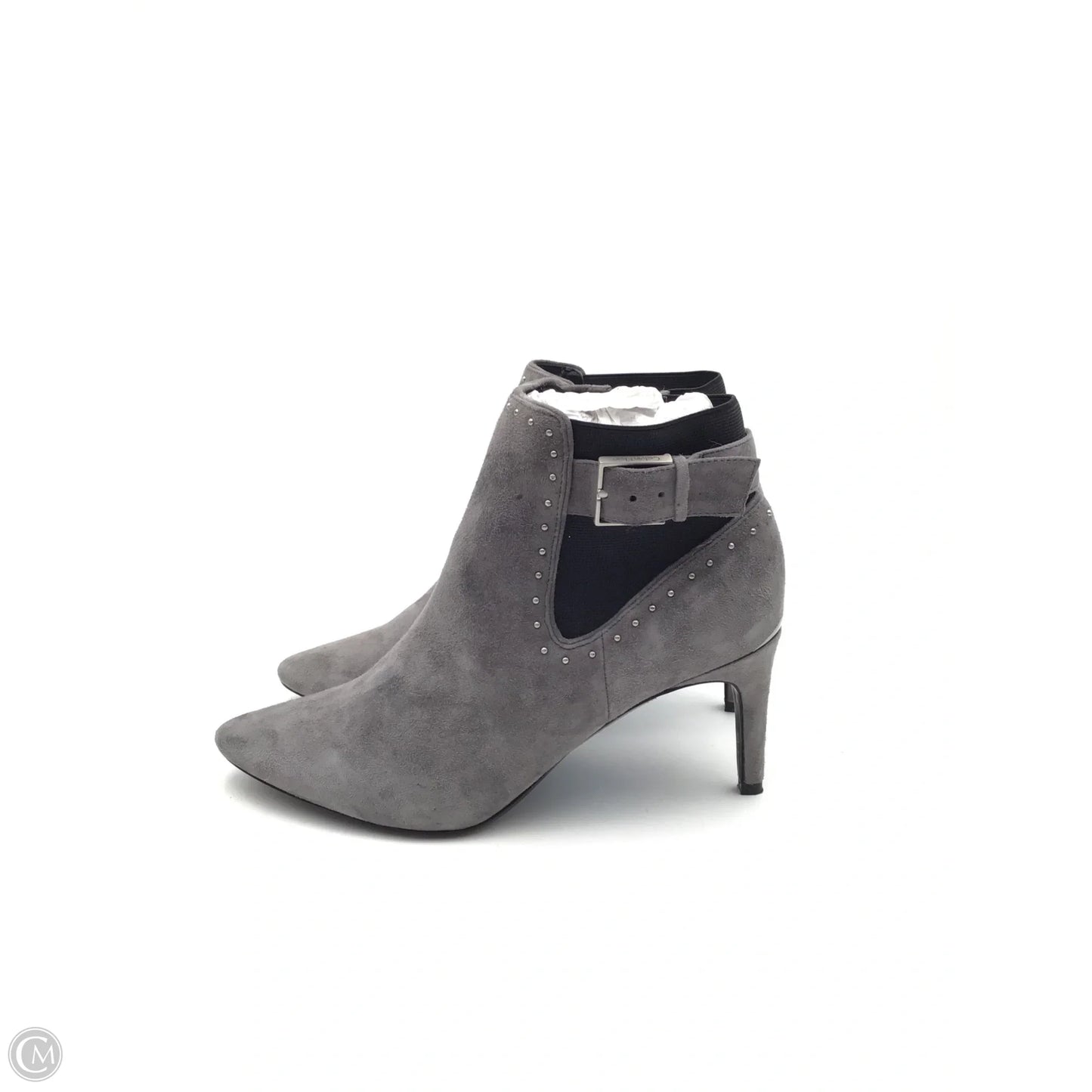 Boots Ankle Heels By Calvin Klein In Grey, Size: 10
