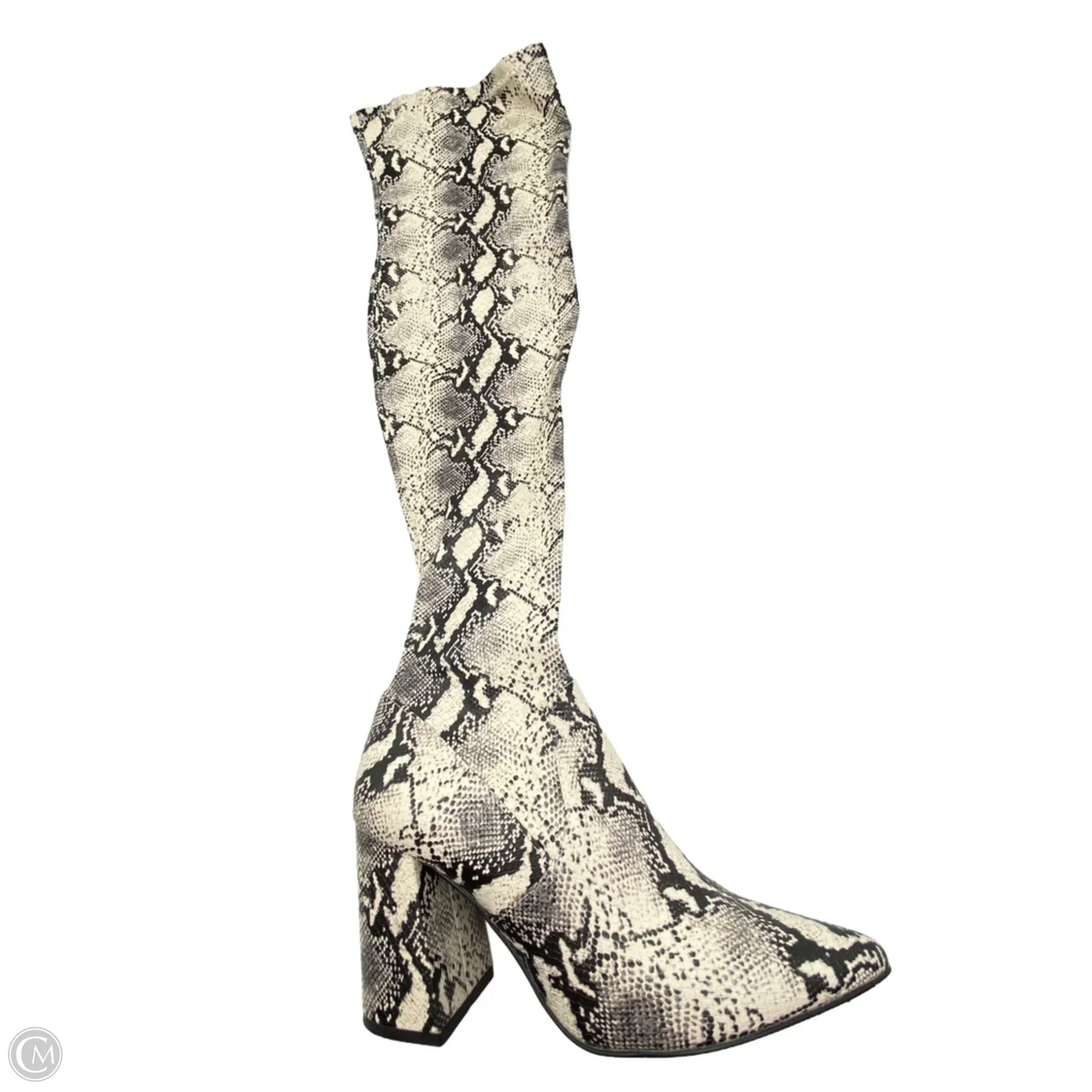 Boots Knee Heels By Steve Madden In Snakeskin Print, Size: 9.5