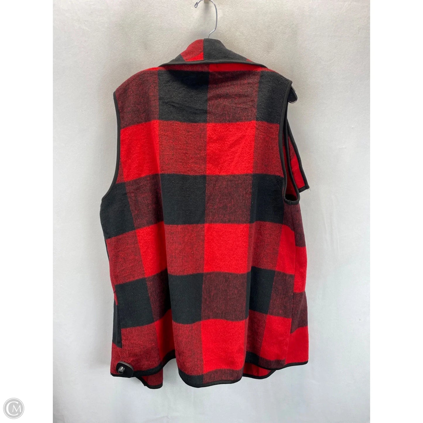 Vest Sweater By Clothes Mentor In Black & Red, Size: 2x