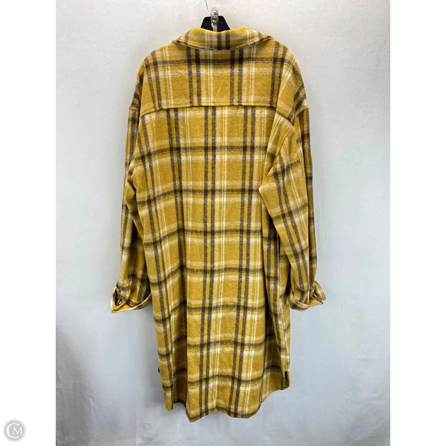 Sweater Cardigan By Clothes Mentor In Plaid Pattern, Size: 1x