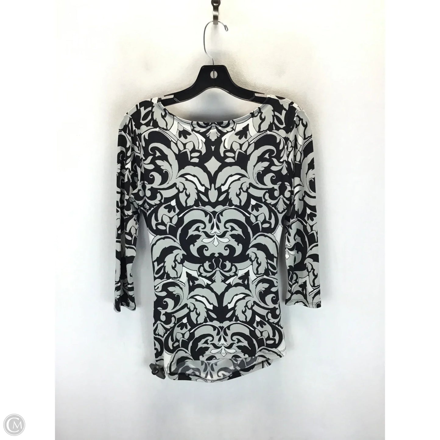 Top Long Sleeve By New York And Co In Black & Silver, Size: S