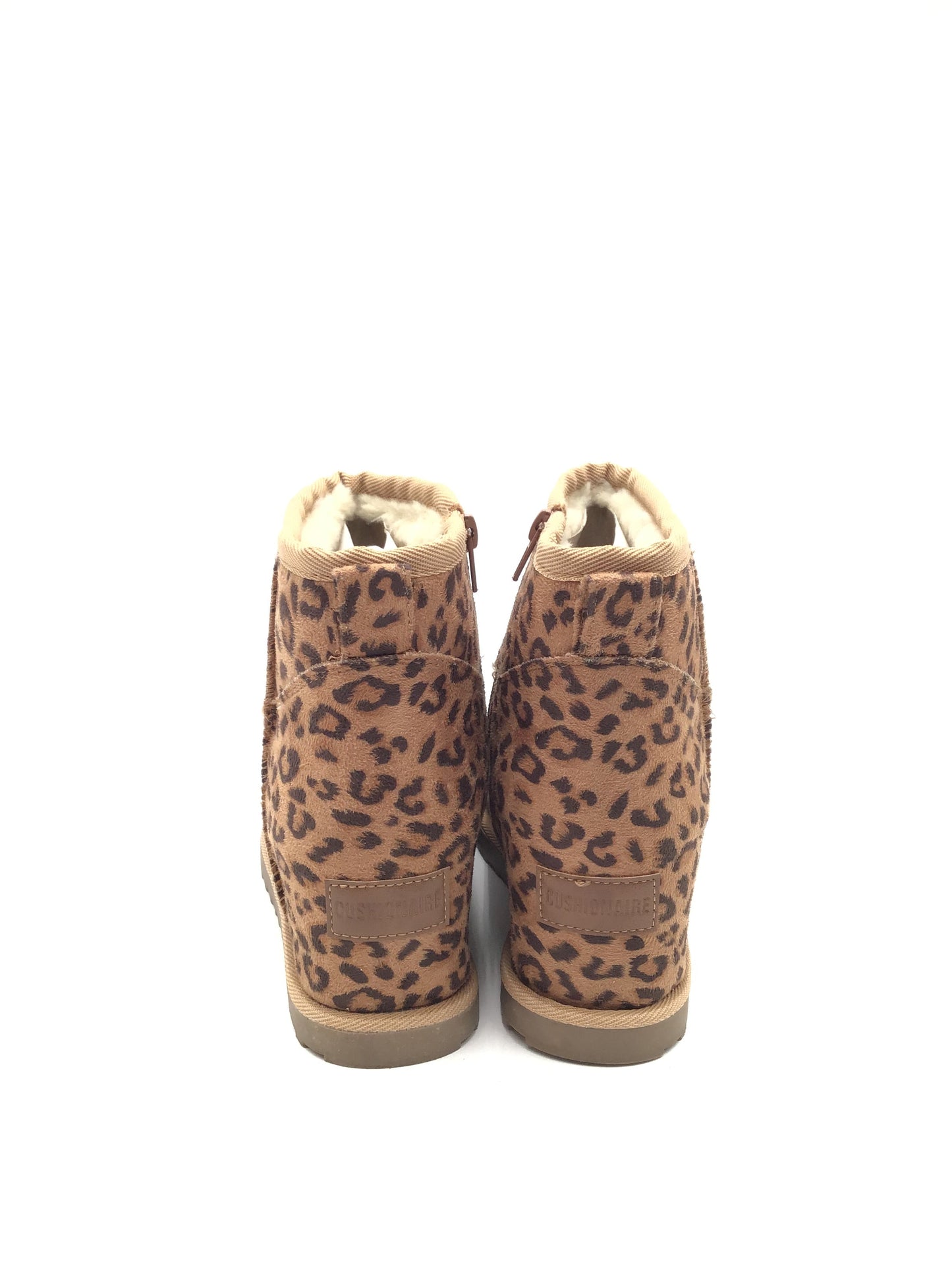 Boots Ankle Heels By Cushionaire In Animal Print, Size: 6.5