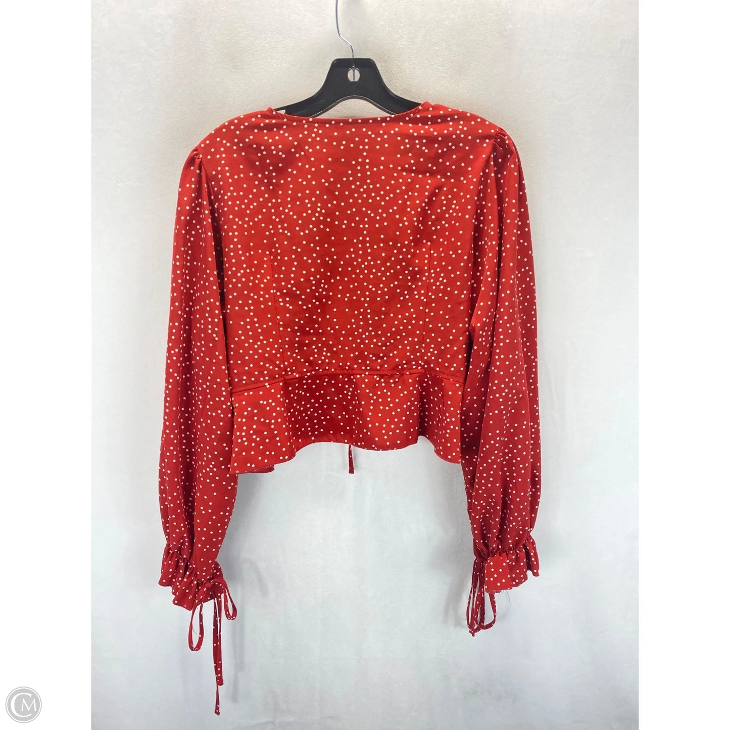 Top Long Sleeve By Shein In Red & White, Size: Xl