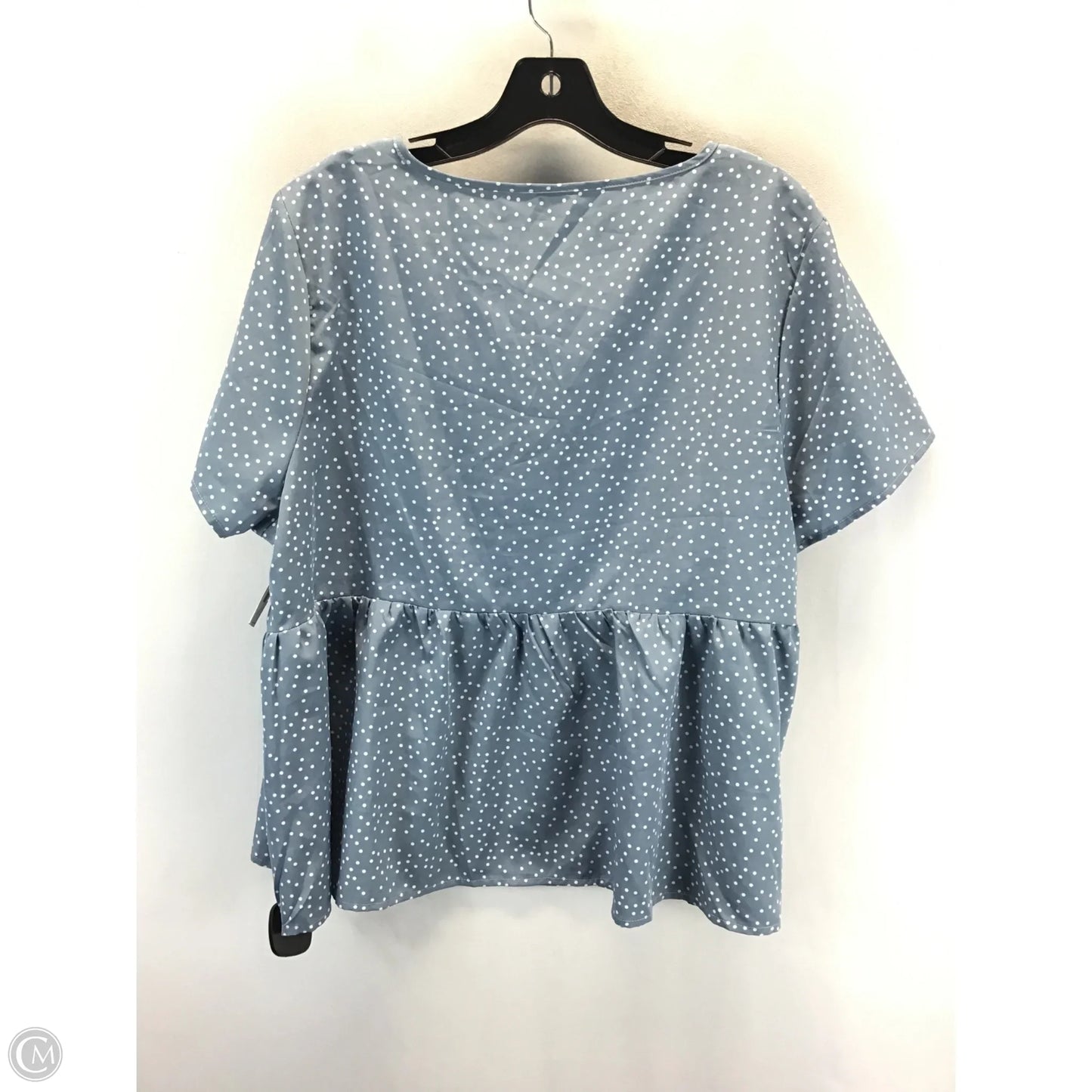 Top Short Sleeve By Shein In Blue & White, Size: 2x