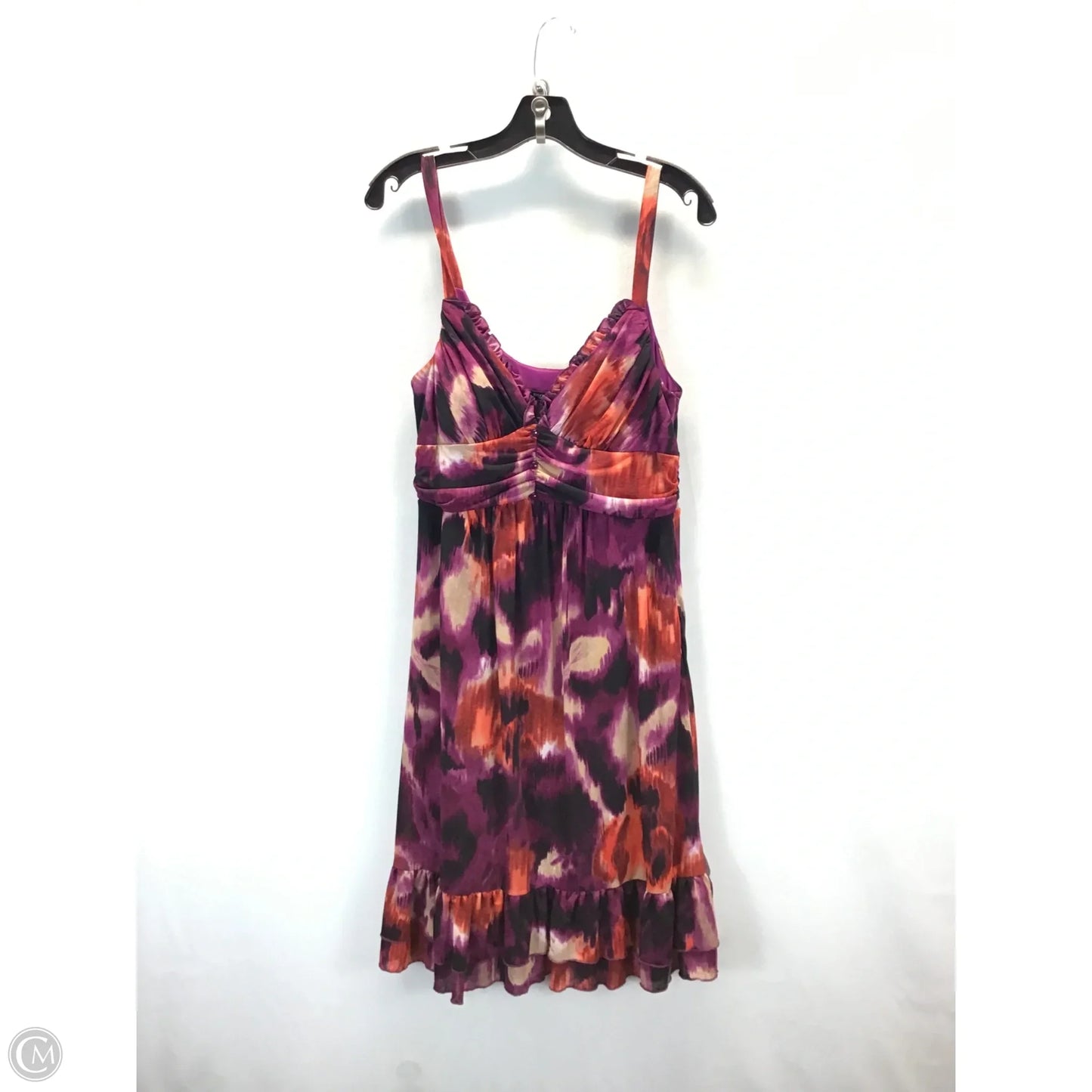 Dress Casual Midi By Bisou Bisou In Purple & Red, Size: 14