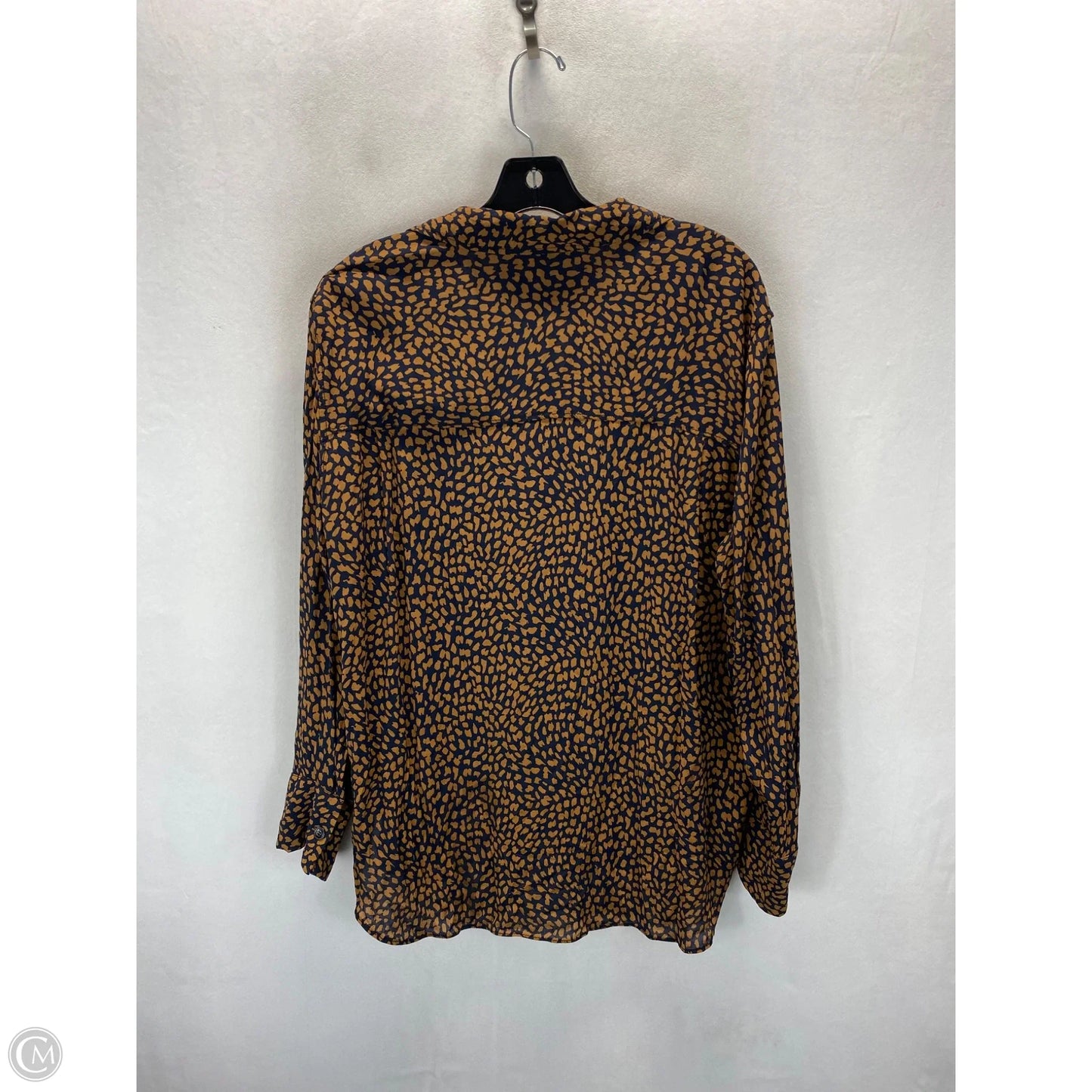 Top Long Sleeve By Zara In Blue & Brown, Size: Xxl